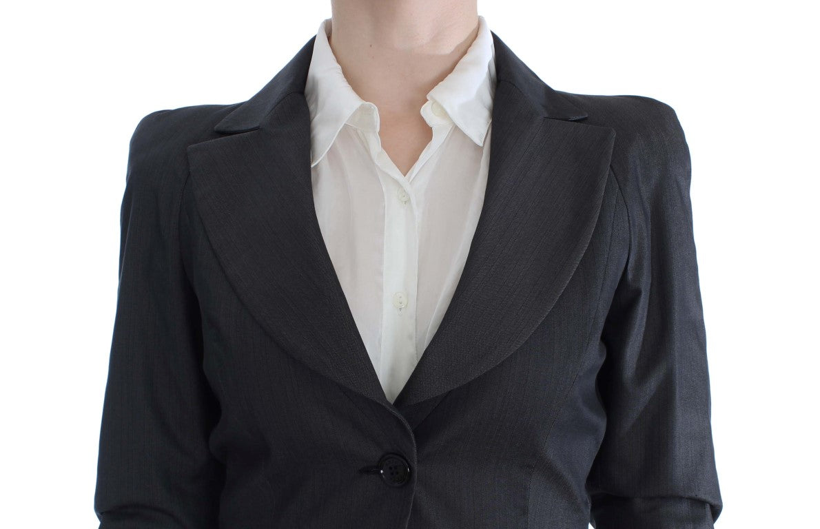 Gray One Button Two Piece Suit
