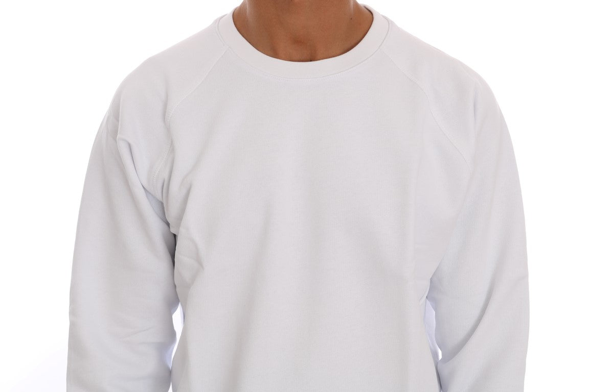 White Crewneck Cotton Sweater