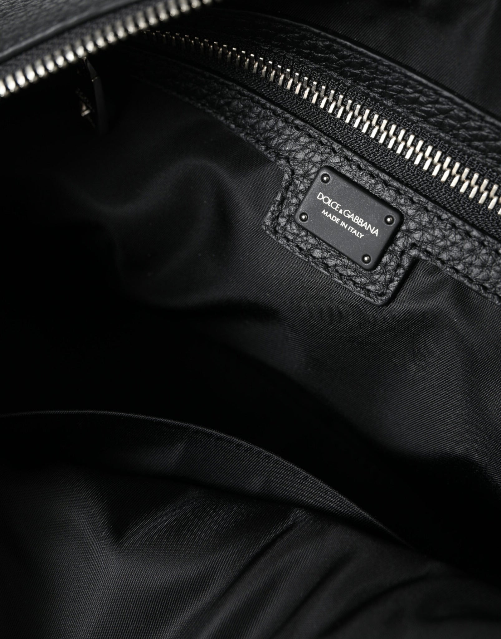 Dolce & Gabbana Black Leather Chain Strap Baguette Shoulder Bag
