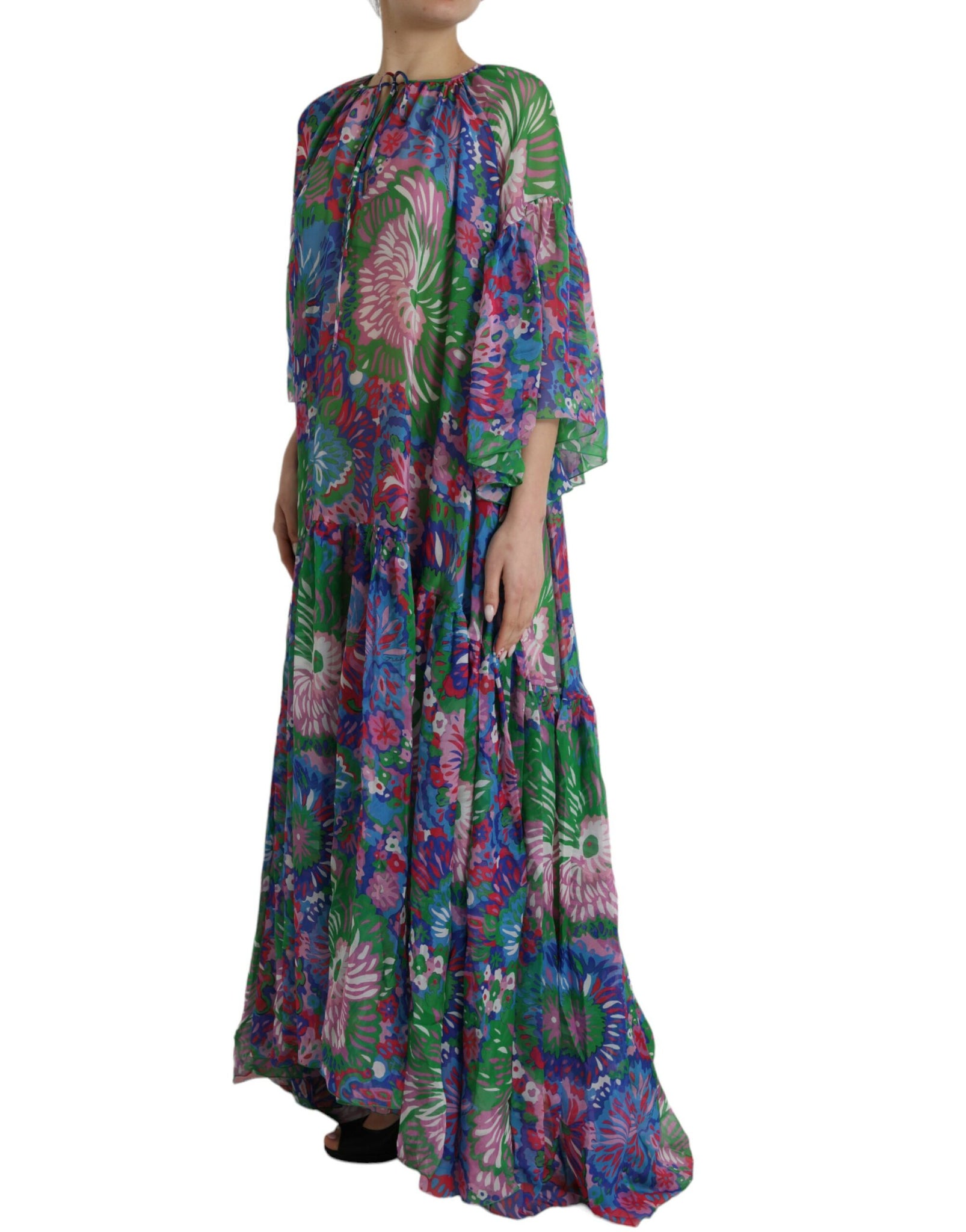 Dolce & Gabbana Multicolor Floral Silk Kaftan Maxi Dress (Copy)