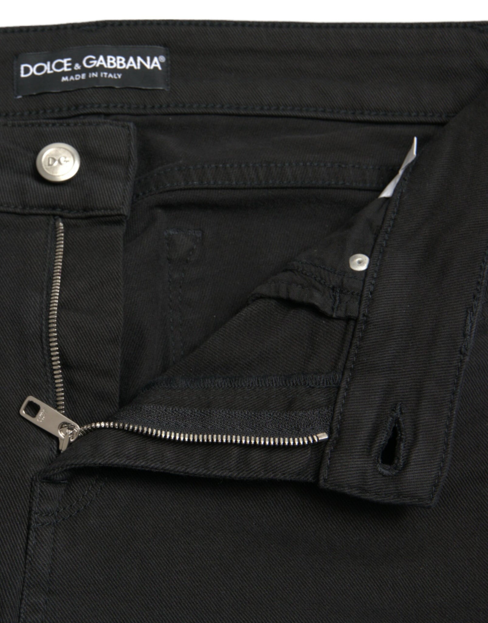 Dolce & Gabbana Black Cotton Mid Waist Skinny Denim Jeans