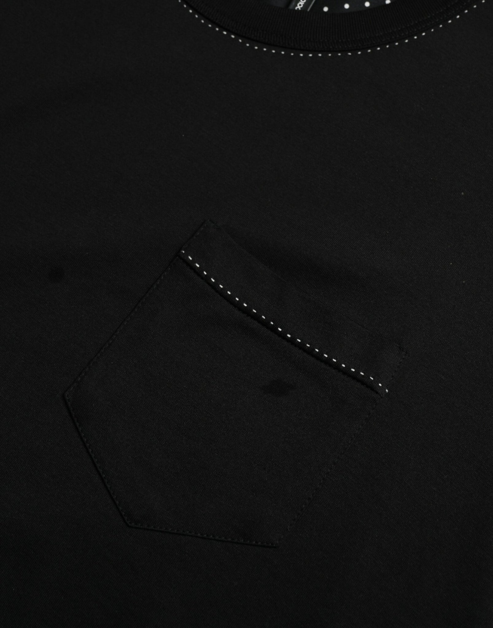 Dolce & Gabbana Black Cotton Round Neck Short Sleeve T-shirt