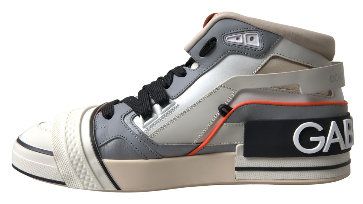 Dolce & Gabbana Multicolor Leather High Top Sneakers Shoes