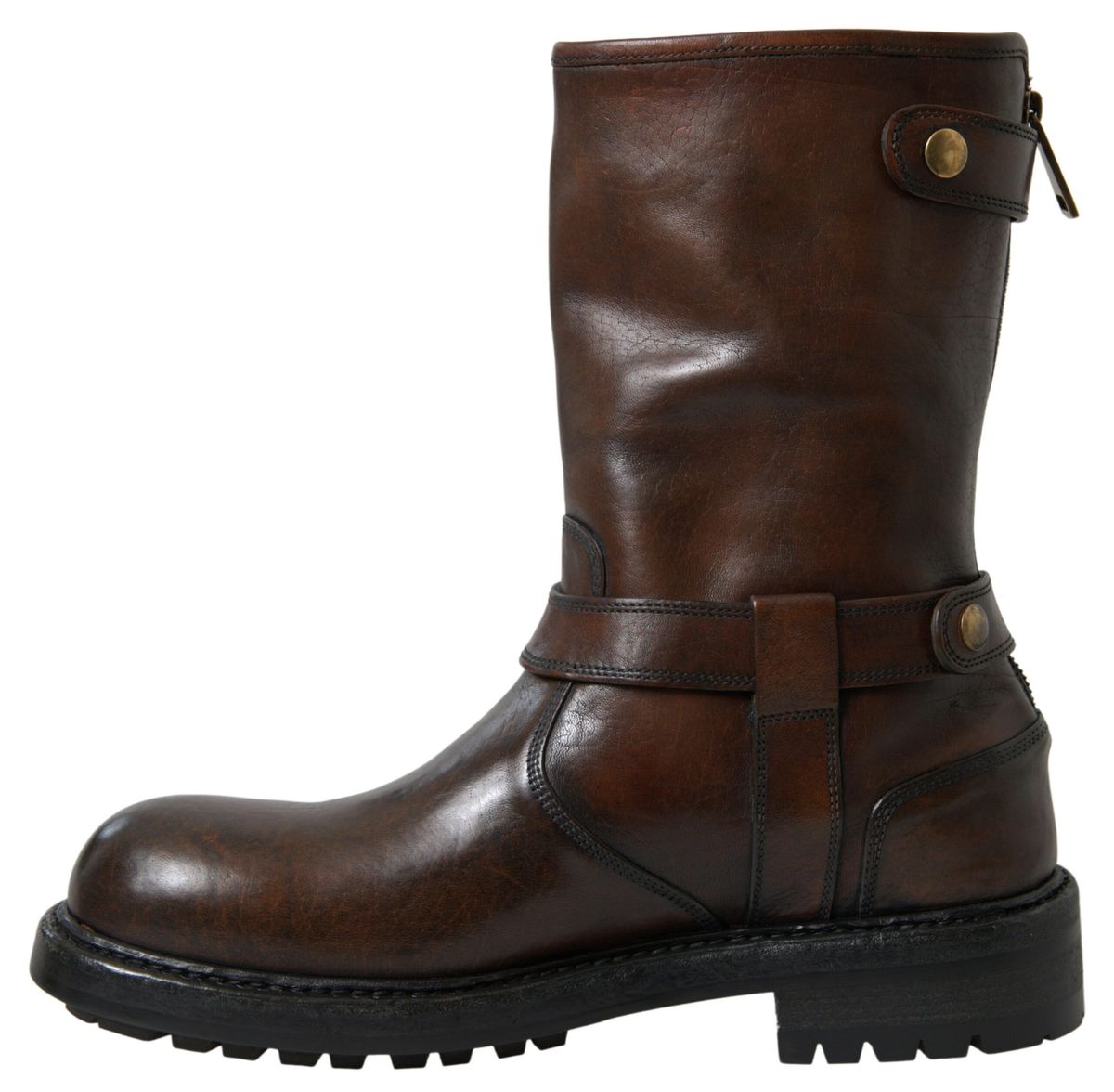 Dolce & Gabbana Brown Leather Midcalf Mens Boots