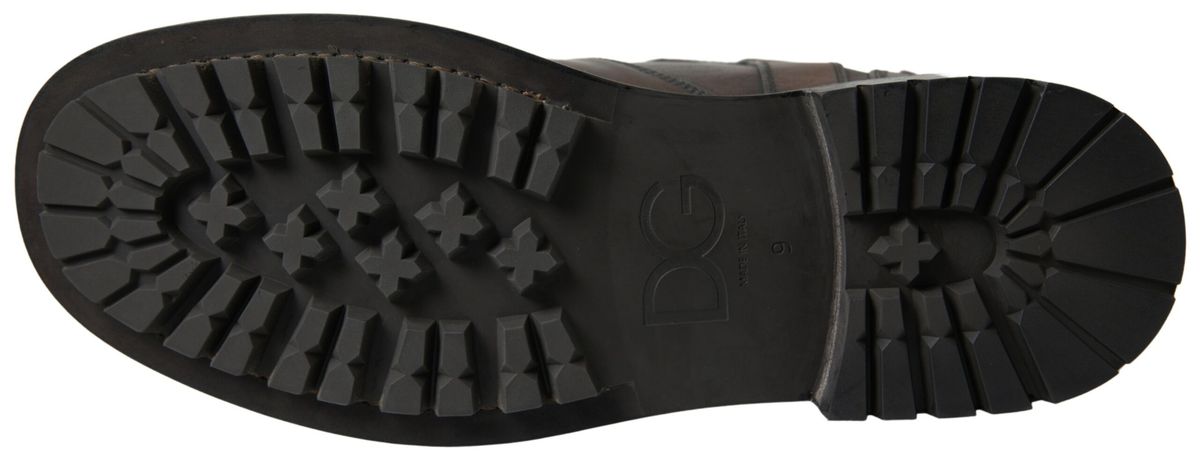 Dolce & Gabbana Brown Leather Midcalf Mens Boots