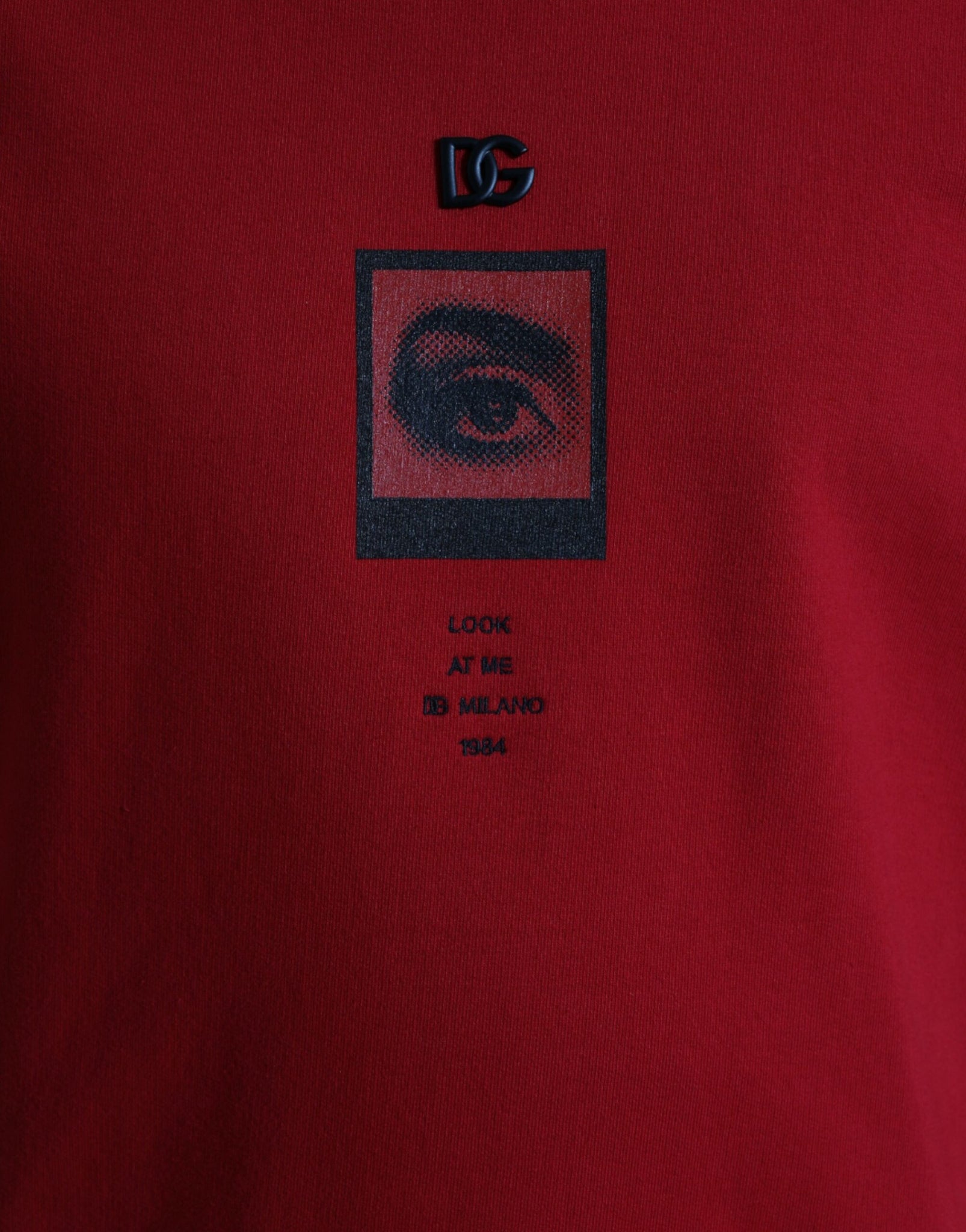 Dolce & Gabbana Red Logo Print Crew Neck Pullover Sweater
