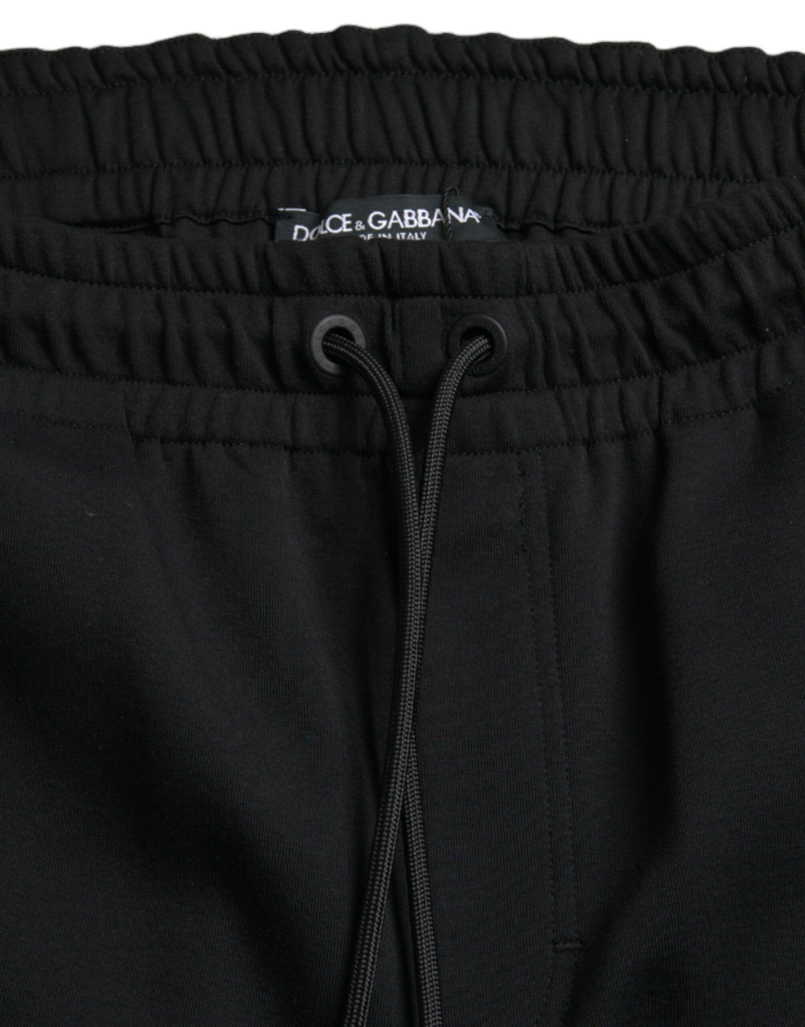 Dolce & Gabbana Black Cotton Blend Men Sweatpants Jogger Pants