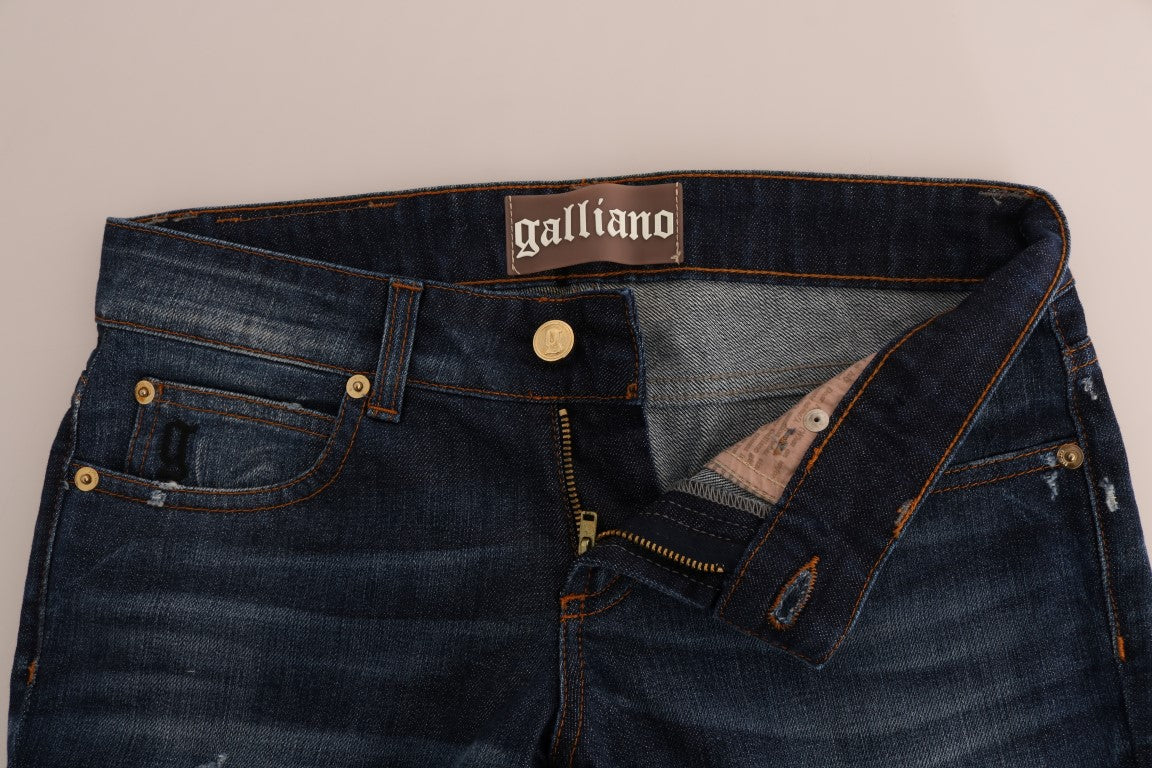 Blue Wash Cotton Stretch Skinny Low Jeans