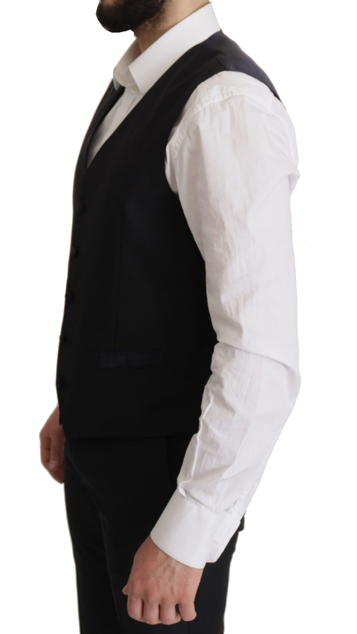 Black Virgin Wool Formal 3 Piece Suit