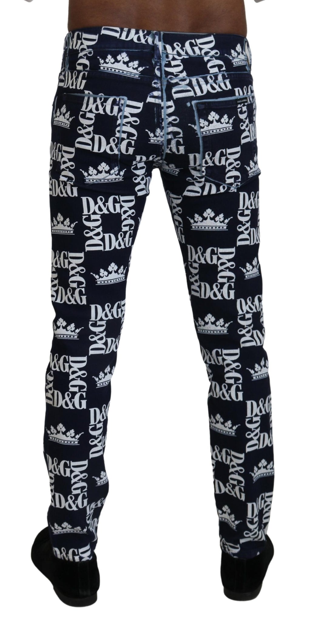 Blue Cotton DG Crown Skinny Denim Jeans