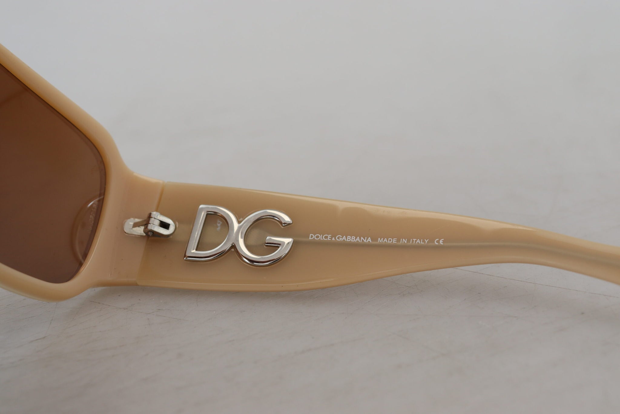 Dolce & Gabbana Cream DG4027B Swarovski Stones Brown Lens Sunglasses