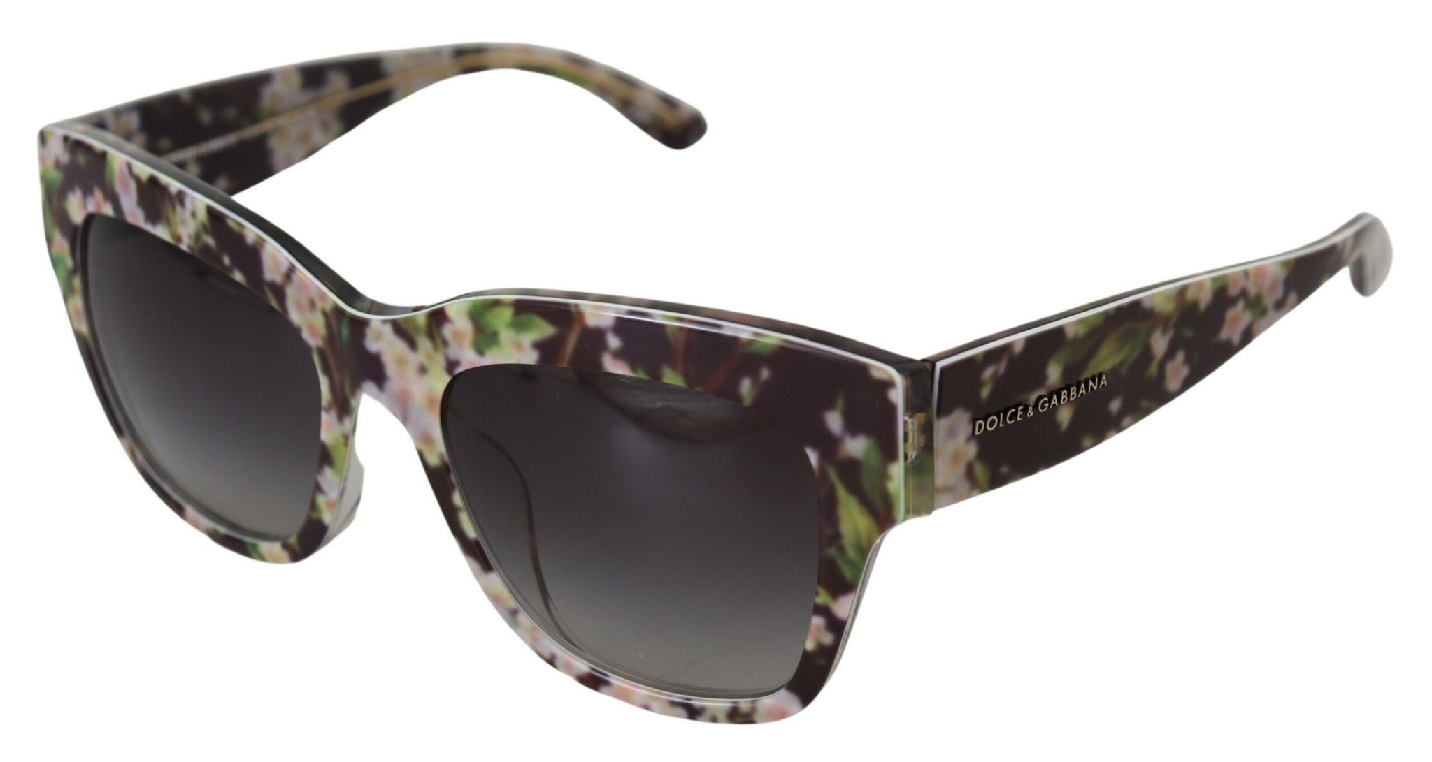 Dolce & Gabbana Black DG4231F Floral Acetate Rectangle Shades Sunglasses