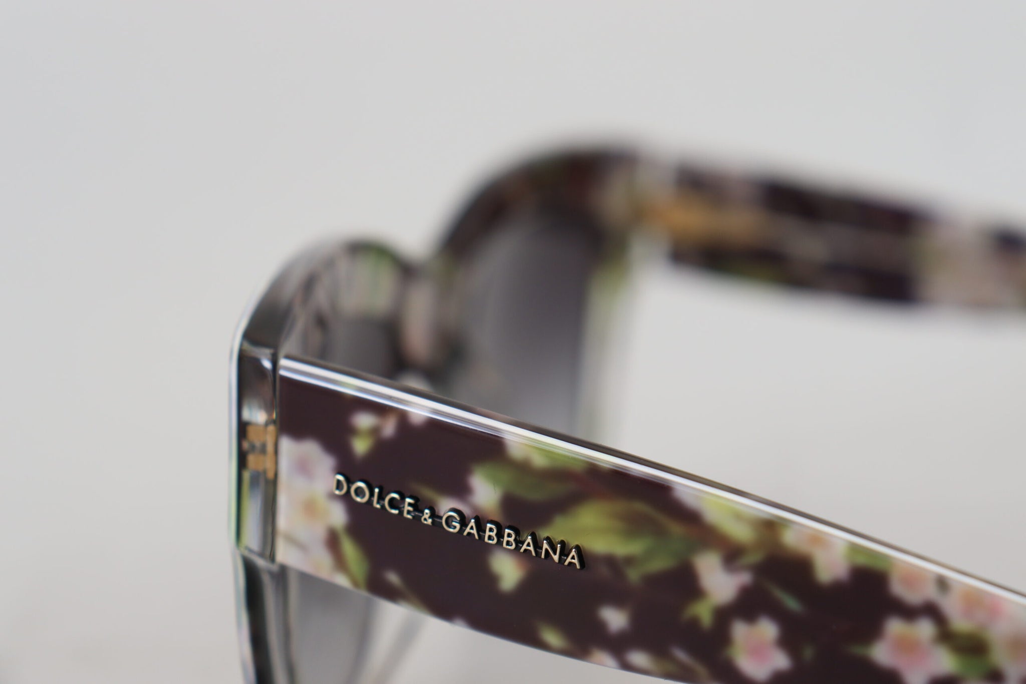 Dolce & Gabbana Black DG4231F Floral Acetate Rectangle Shades Sunglasses