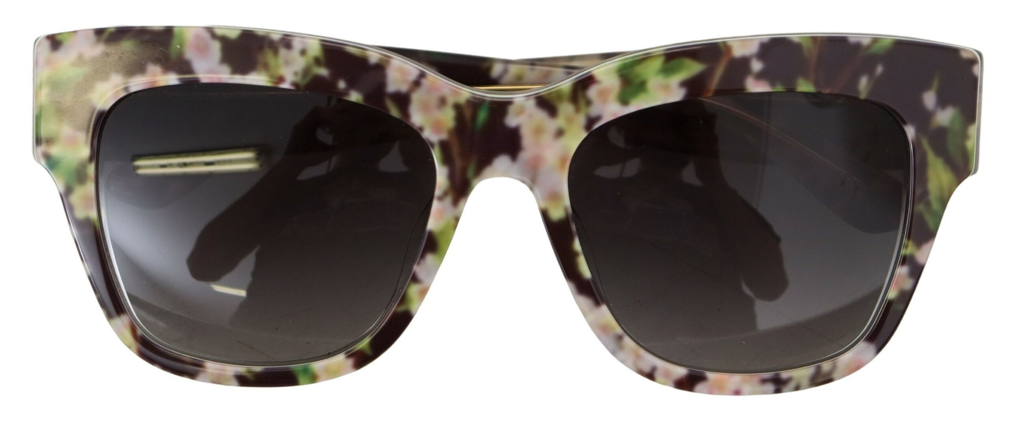 Dolce & Gabbana Black DG4231F Floral Acetate Rectangle Shades Sunglasses