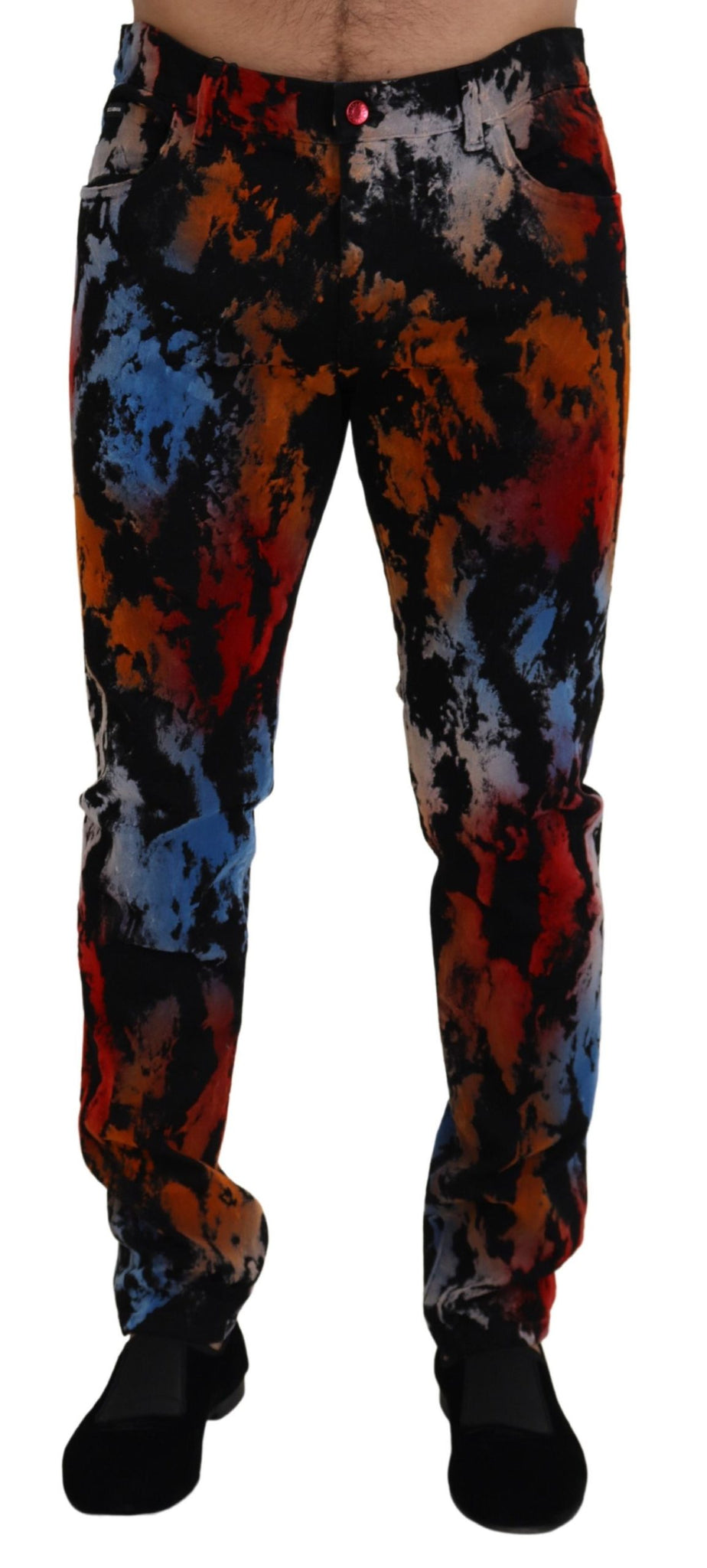Multicolor Cotton Tie Dye Skinny Denim Jeans