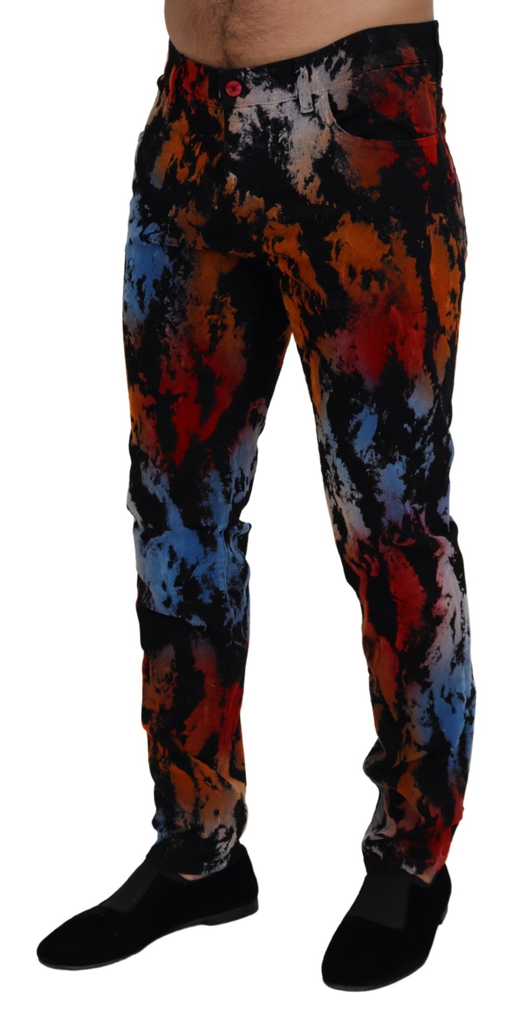 Multicolor Cotton Tie Dye Skinny Denim Jeans