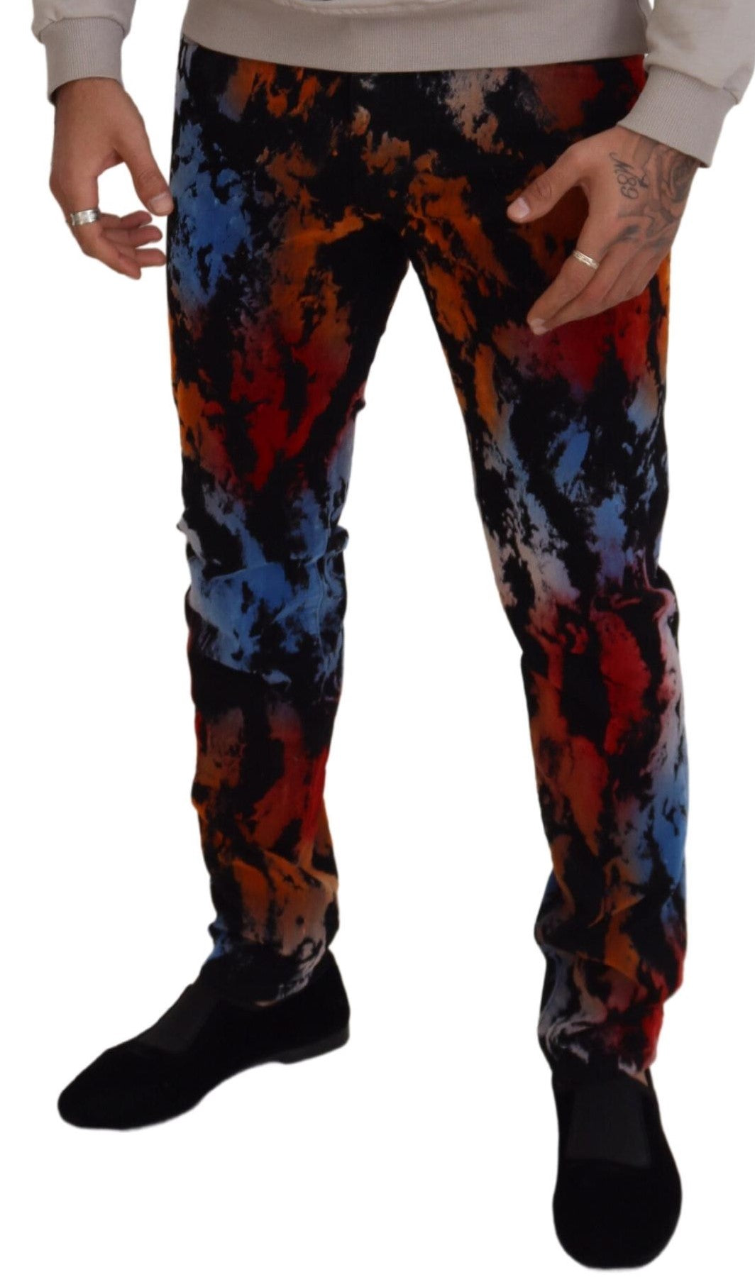 Multicolor Cotton Tie Dye Skinny Denim Jeans