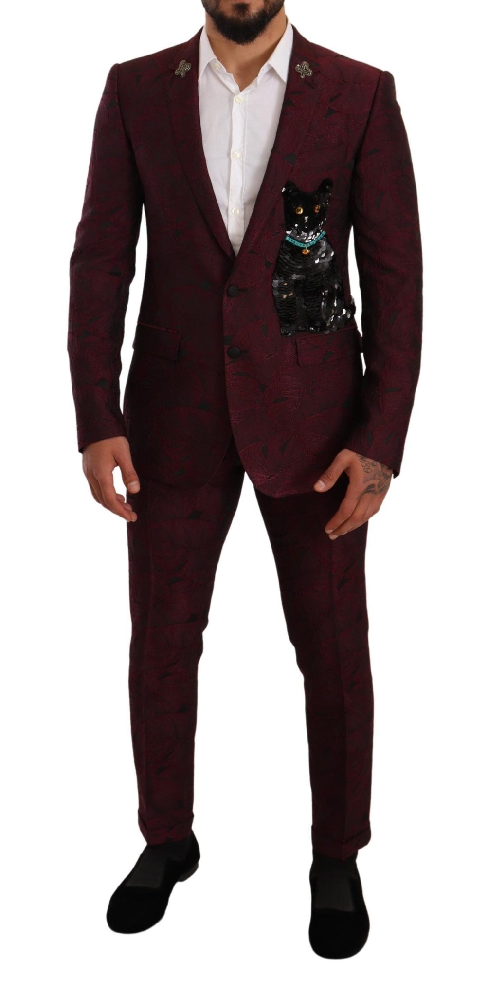 Maroon Cat Sequin MARTINI 2 Piece Suit