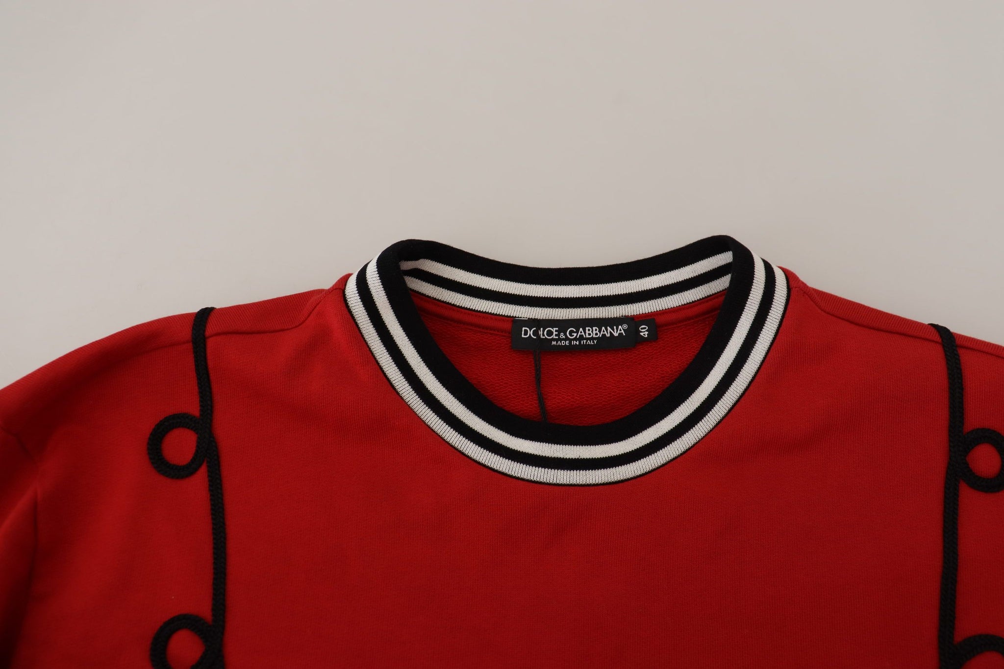 Red Sequined Love Cotton Pullover Sweater
