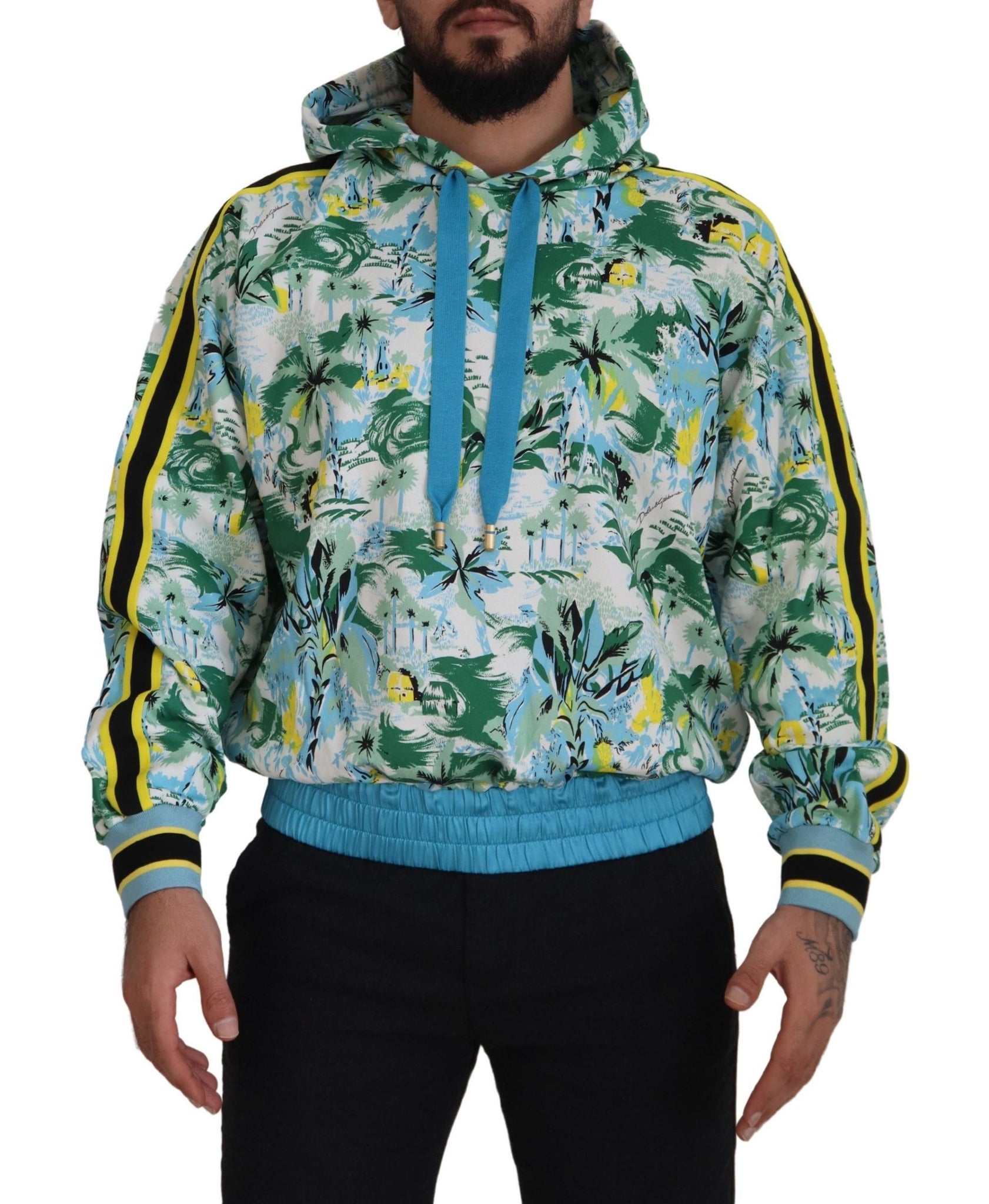 Multicolor Cotton Hooded Sweatshirt Sweater