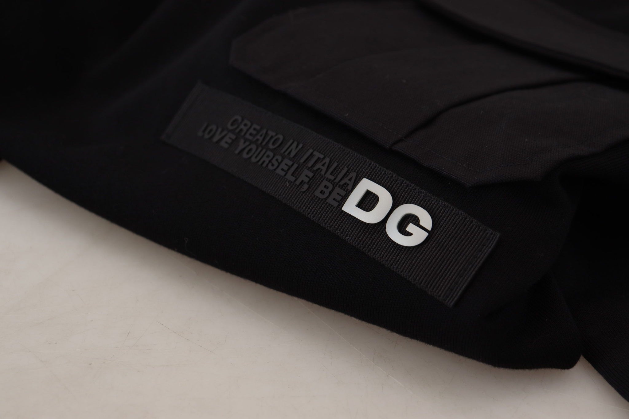 Black Cotton Crewneck Sweatshirt Sweater