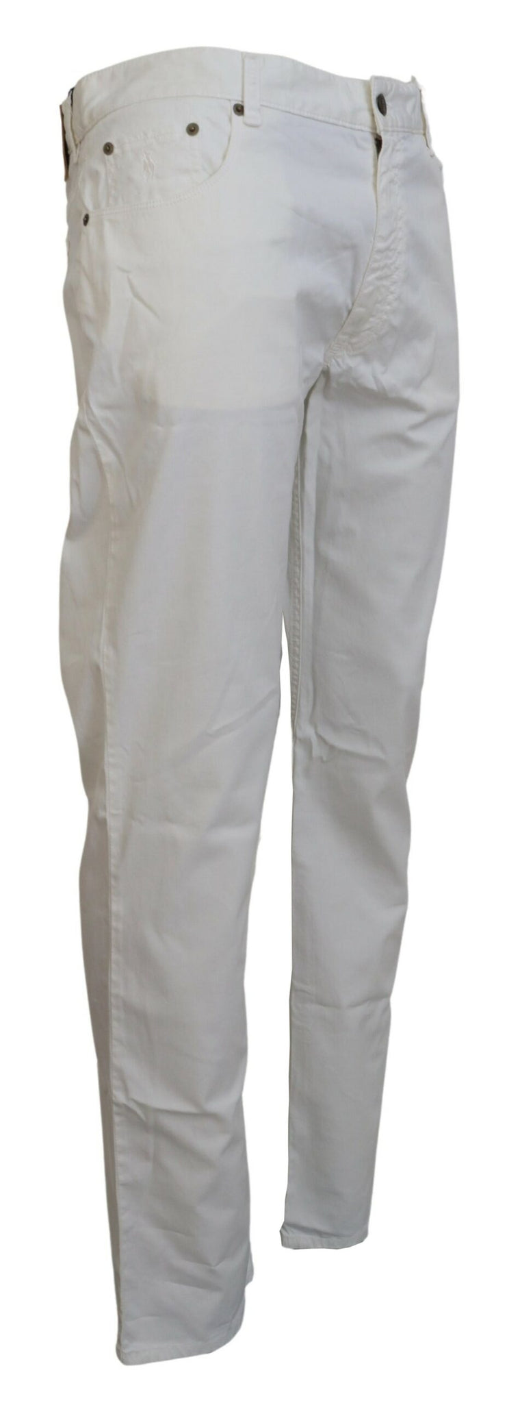Ralph Lauren Ivory Cotton Straight Fit Men Denim Jeans
