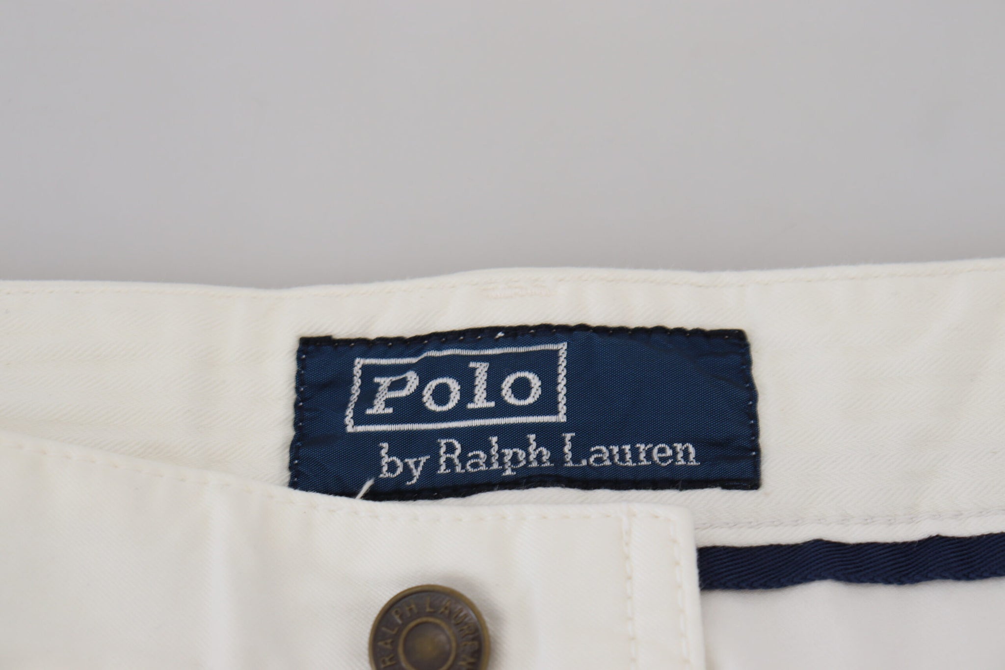 Ralph Lauren Ivory Cotton Straight Fit Men Denim Jeans
