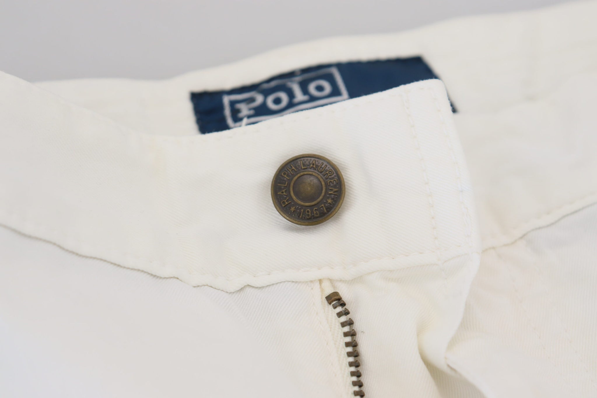 Ralph Lauren Ivory Cotton Straight Fit Men Denim Jeans
