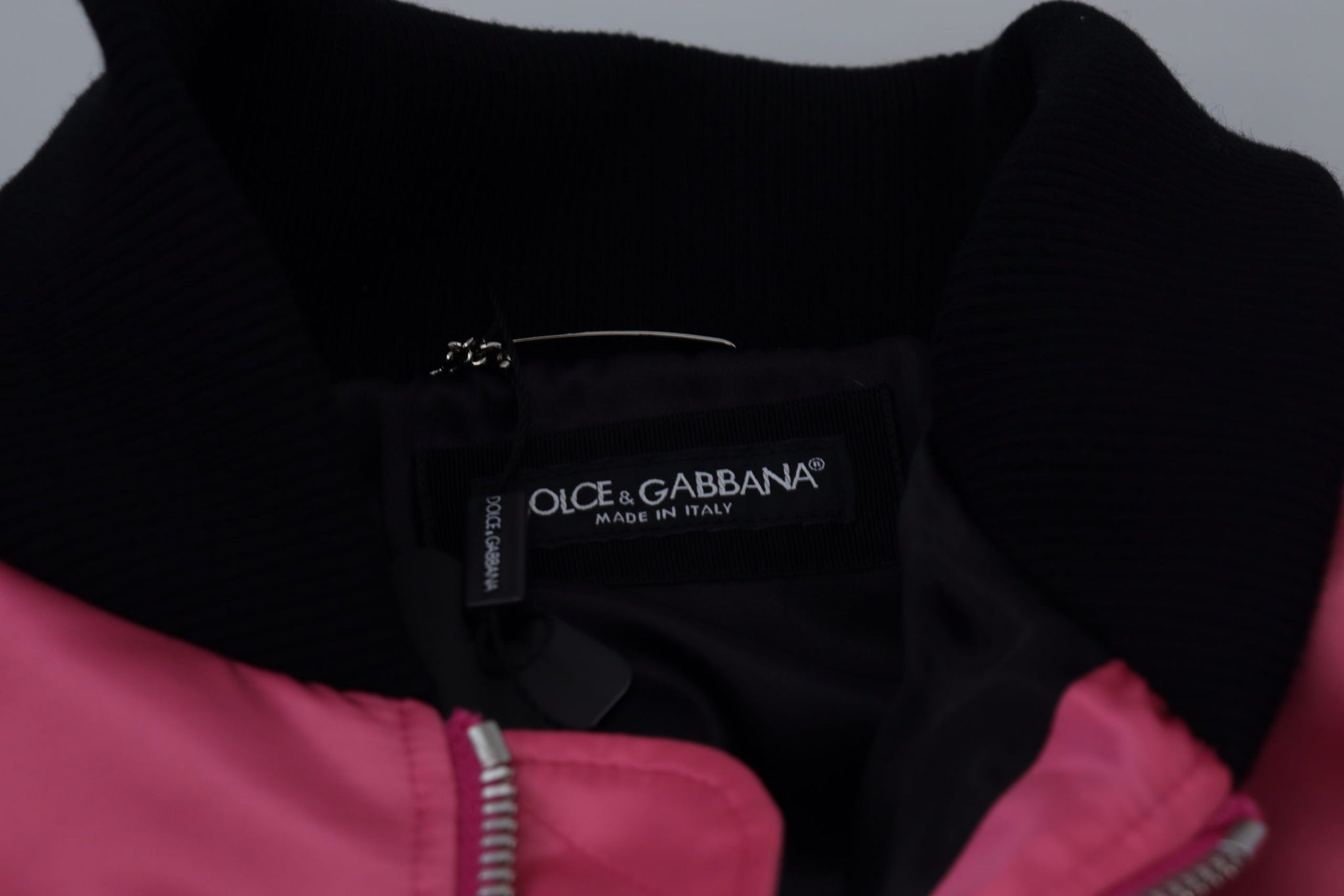 Nylon Pink Men Full Zip Bomber Jacket