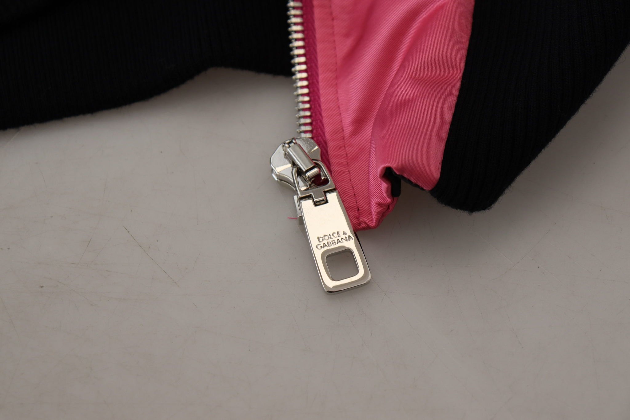 Nylon Pink Men Full Zip Bomber Jacket