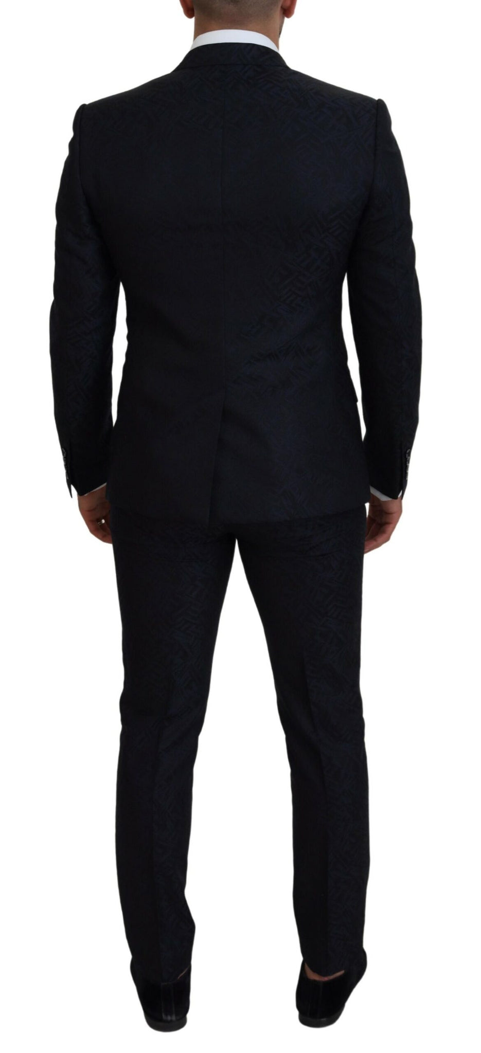 Blue Fantasy Silk Wool MARTINI Slim Fit Suit