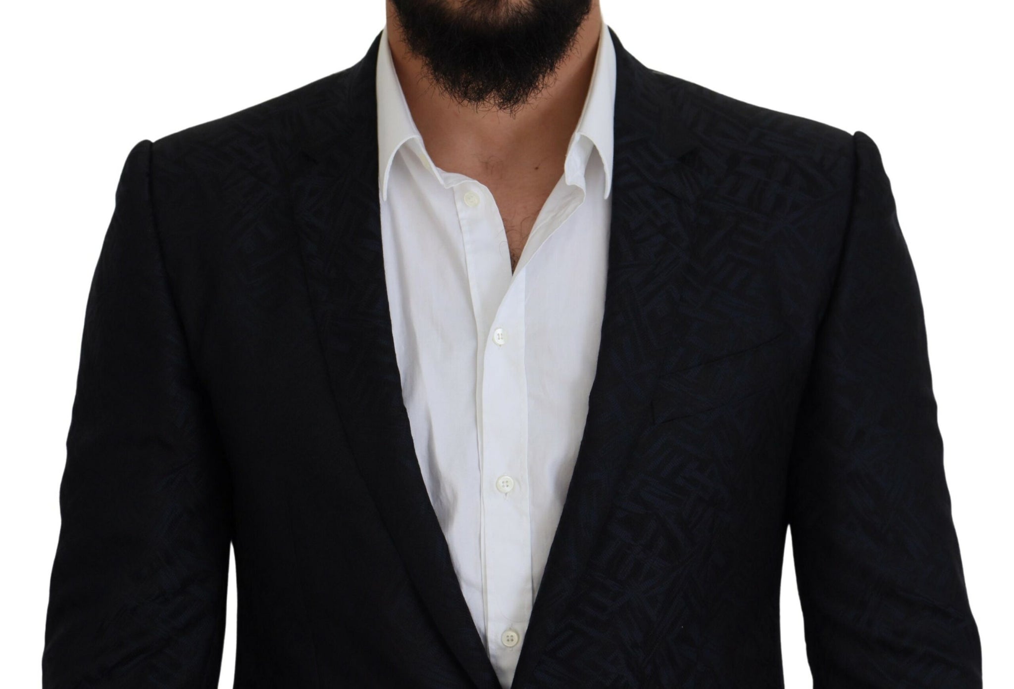 Blue Fantasy Silk Wool MARTINI Slim Fit Suit