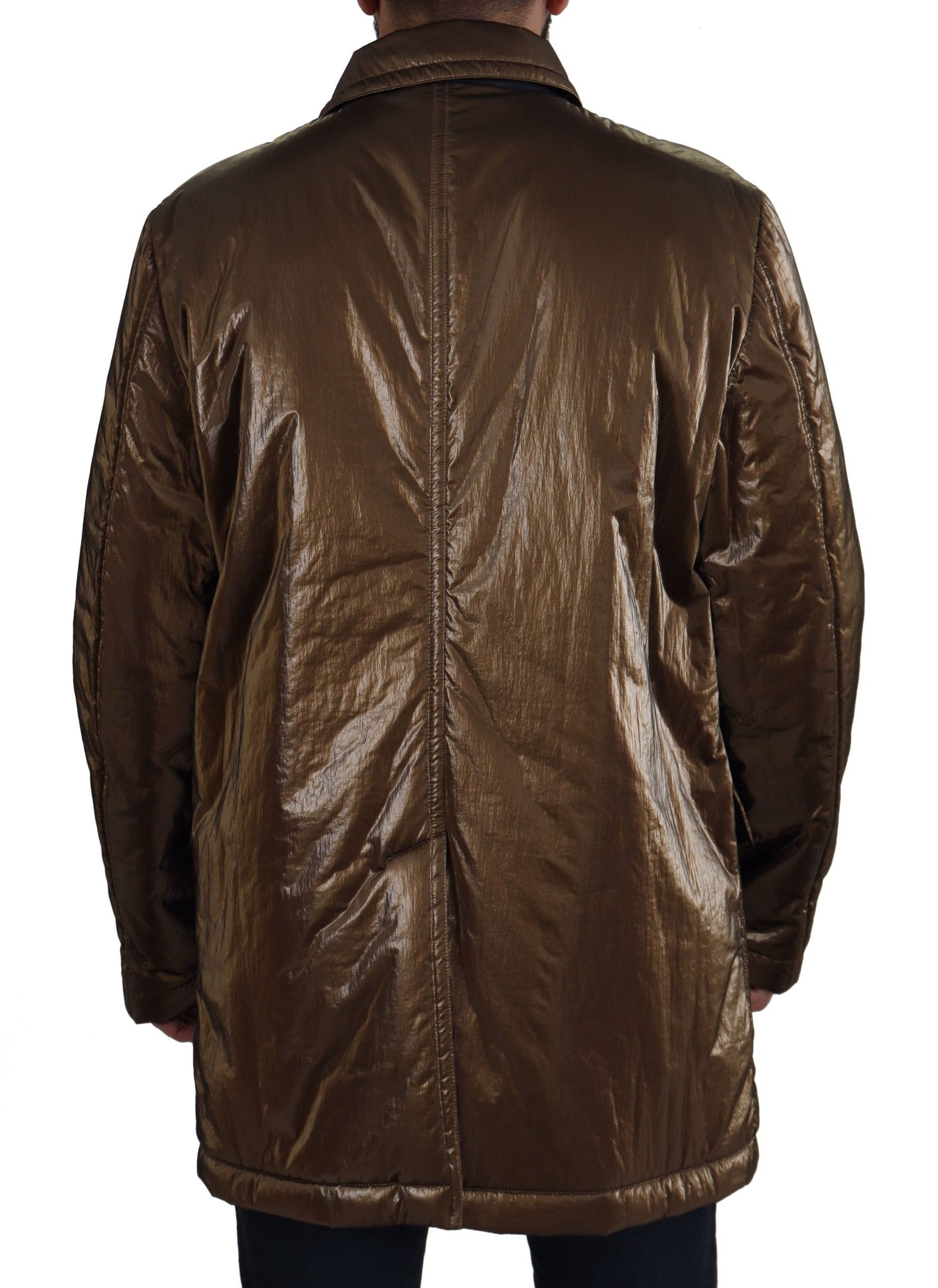 Bronze Nylon Collar Double Breasted Jacket