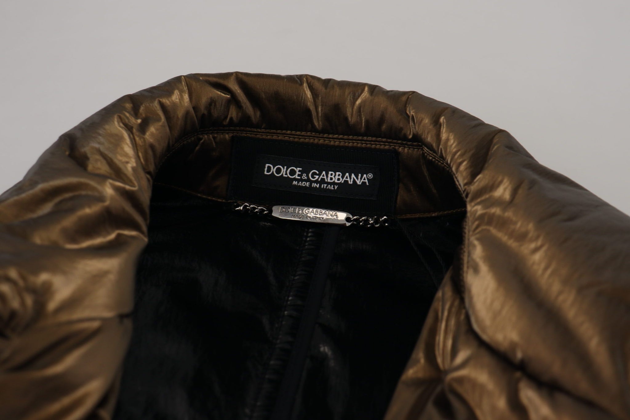 Bronze Nylon Collar Double Breasted Jacket
