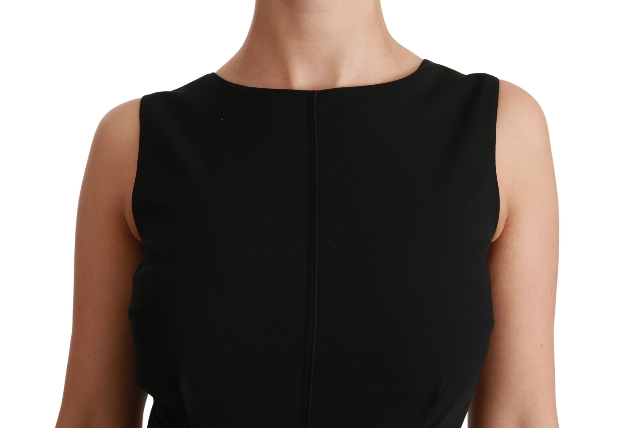 Black Floral Sheath Stretch Formal Dress