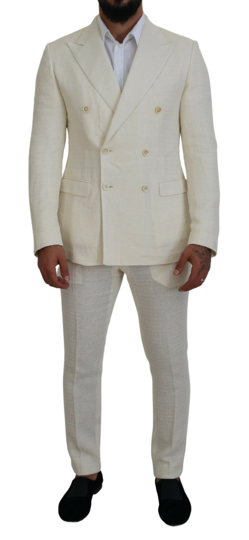White Double Breasted 2 Piece TAORMINA Suit
