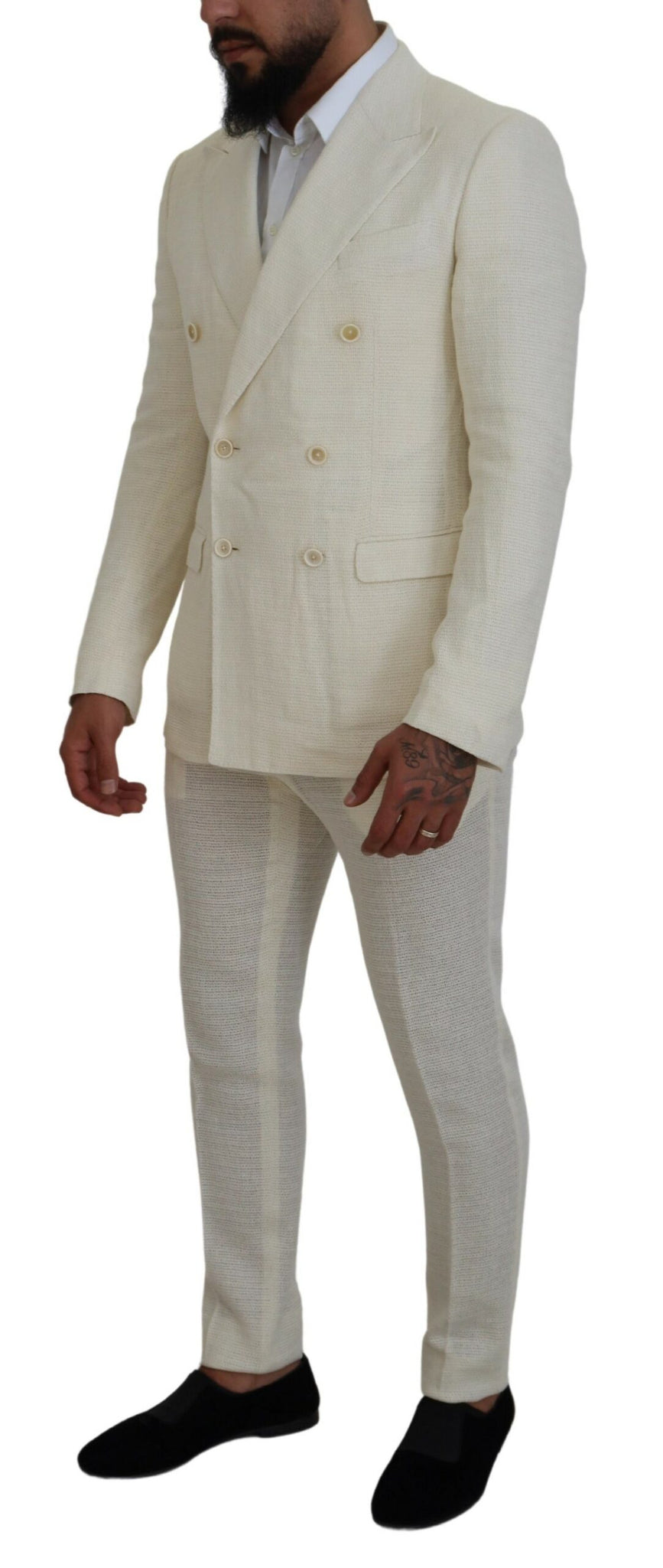 White Double Breasted 2 Piece TAORMINA Suit