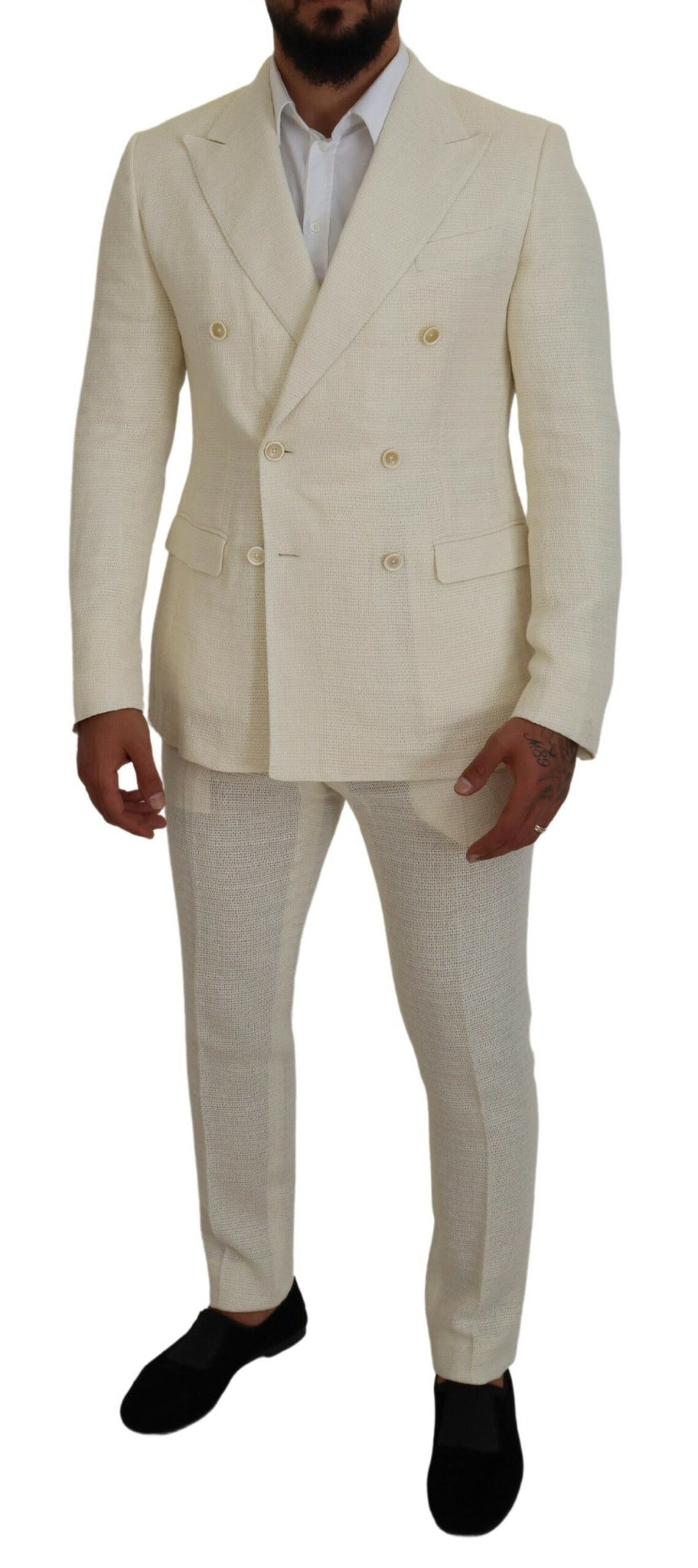 White Double Breasted 2 Piece TAORMINA Suit