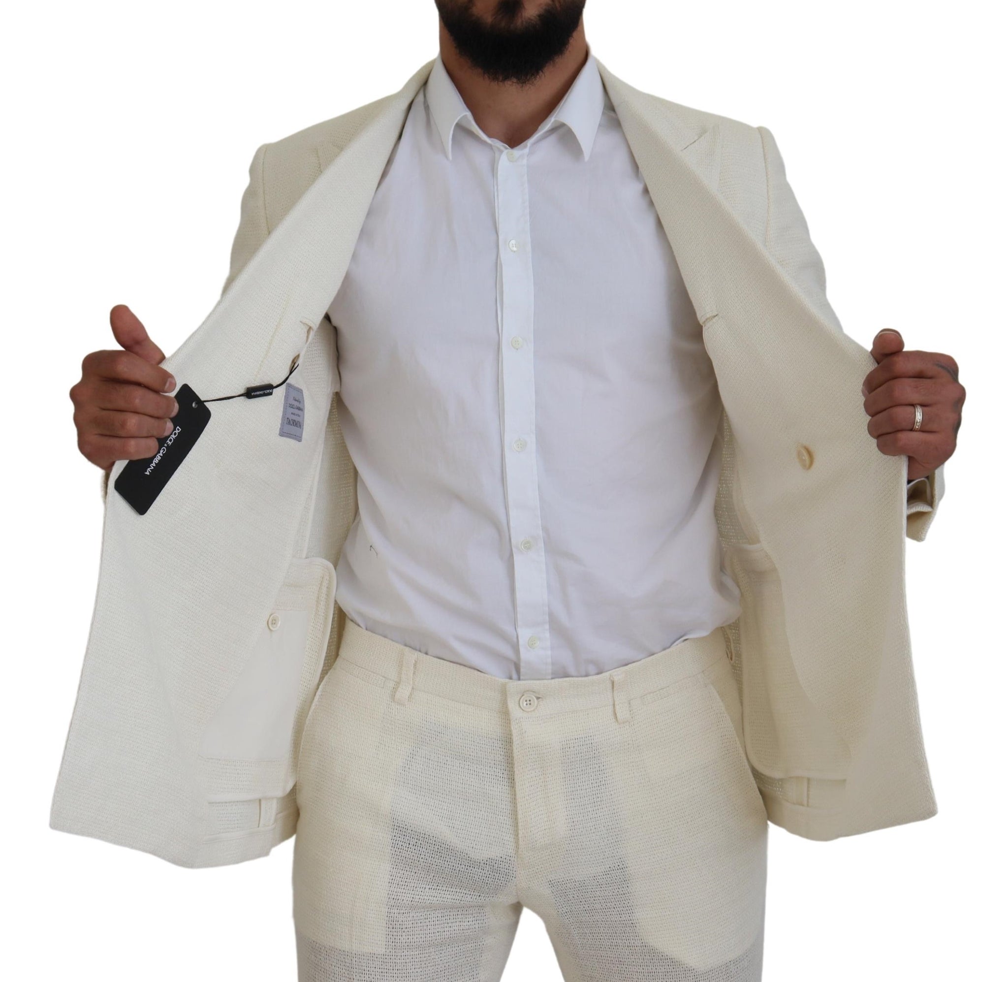 White Double Breasted 2 Piece TAORMINA Suit