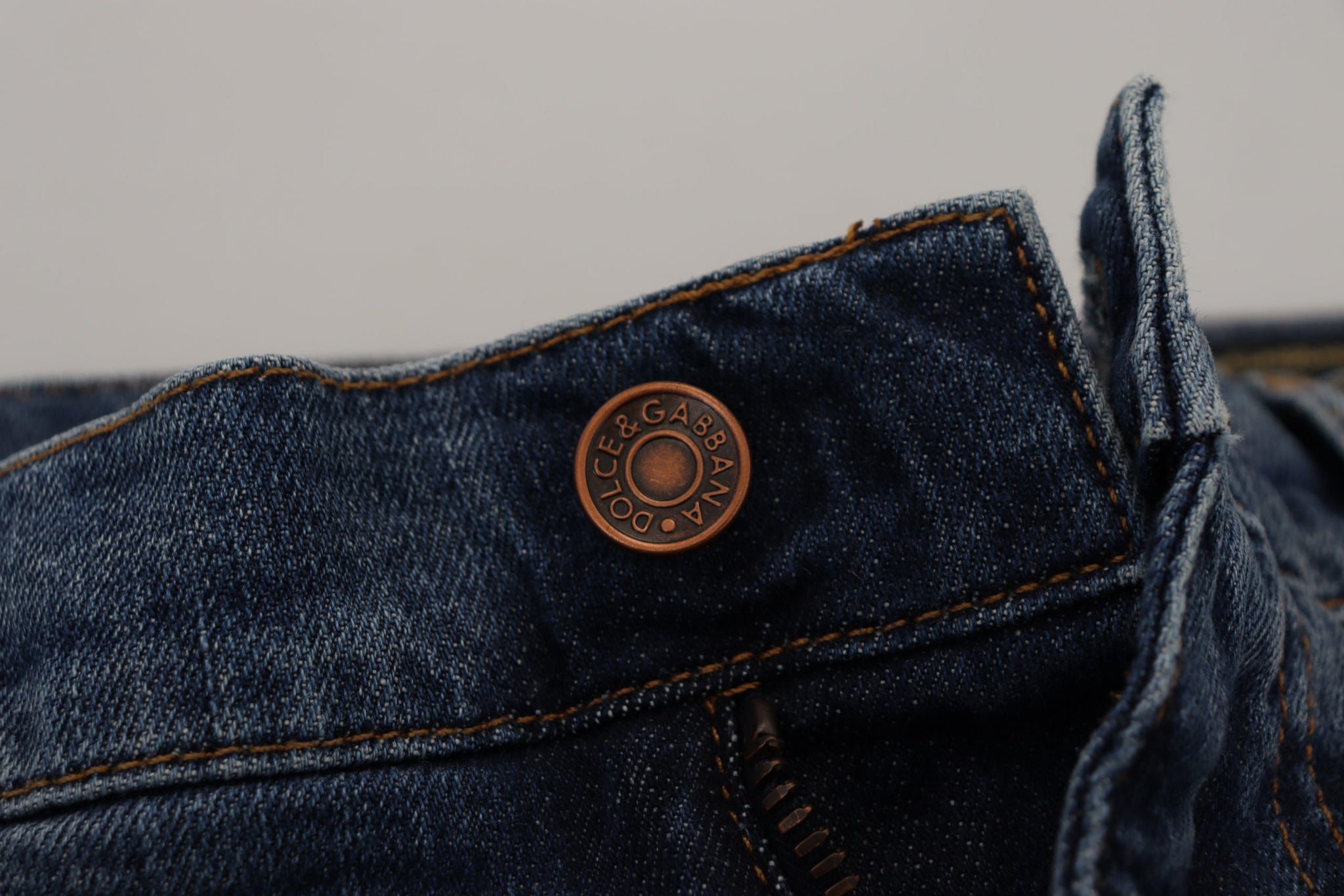 Blue Washed Cotton Low Waist Denim Jeans