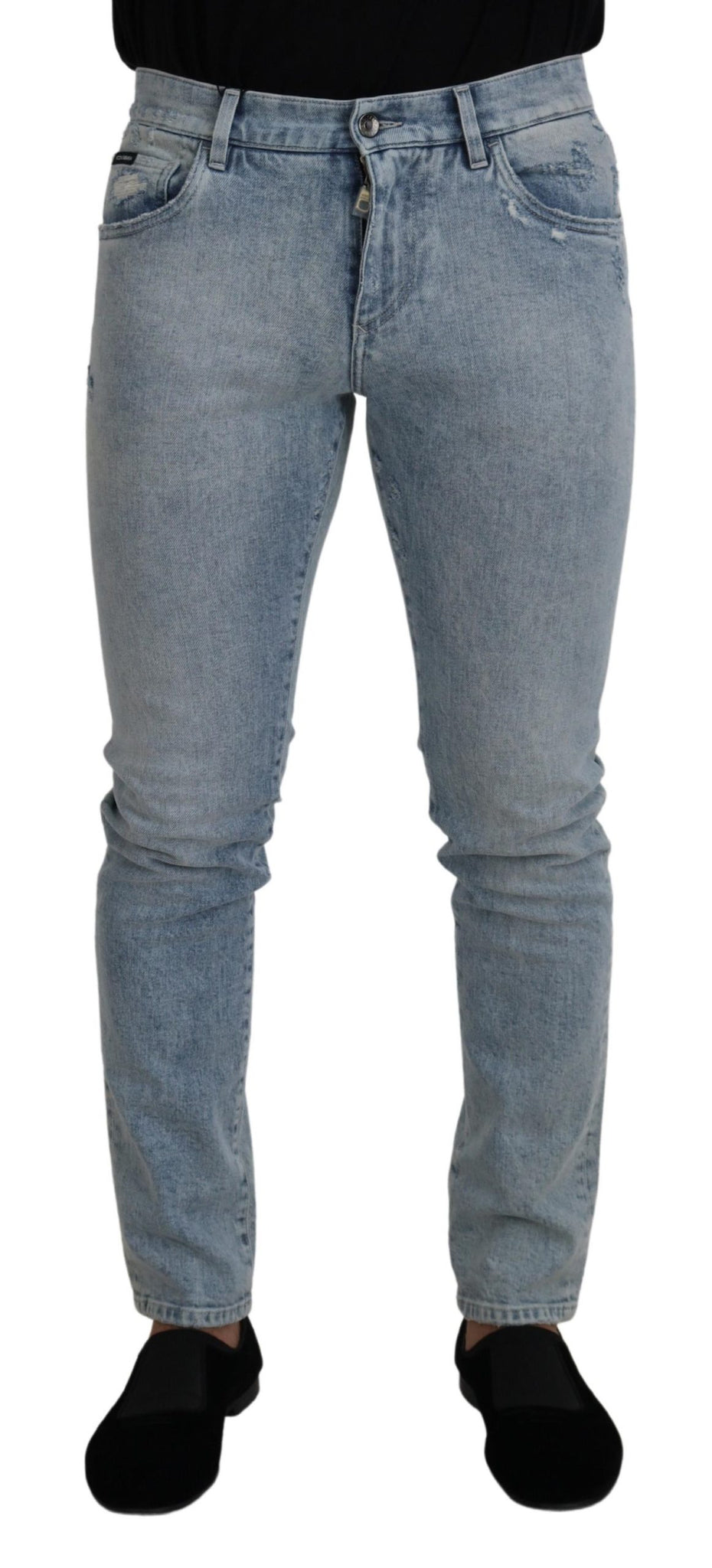 Light Blue Cotton Slim Fit Denim Jeans
