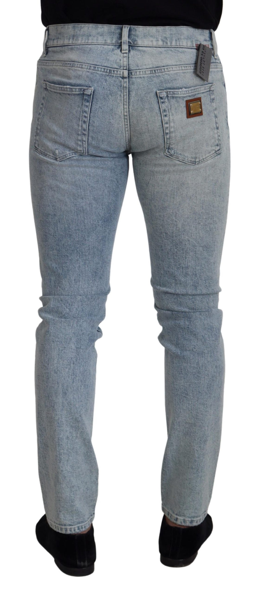 Light Blue Cotton Slim Fit Denim Jeans