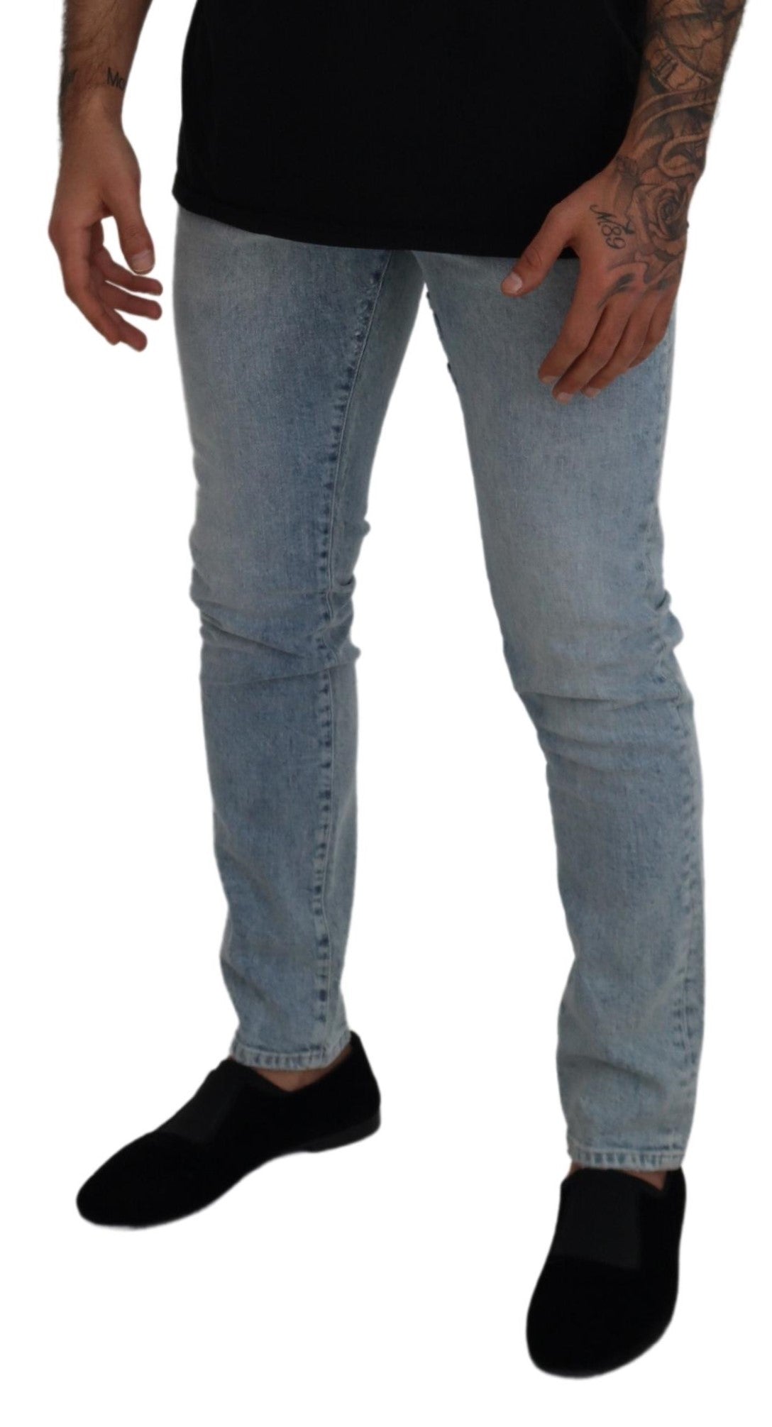 Light Blue Cotton Slim Fit Denim Jeans