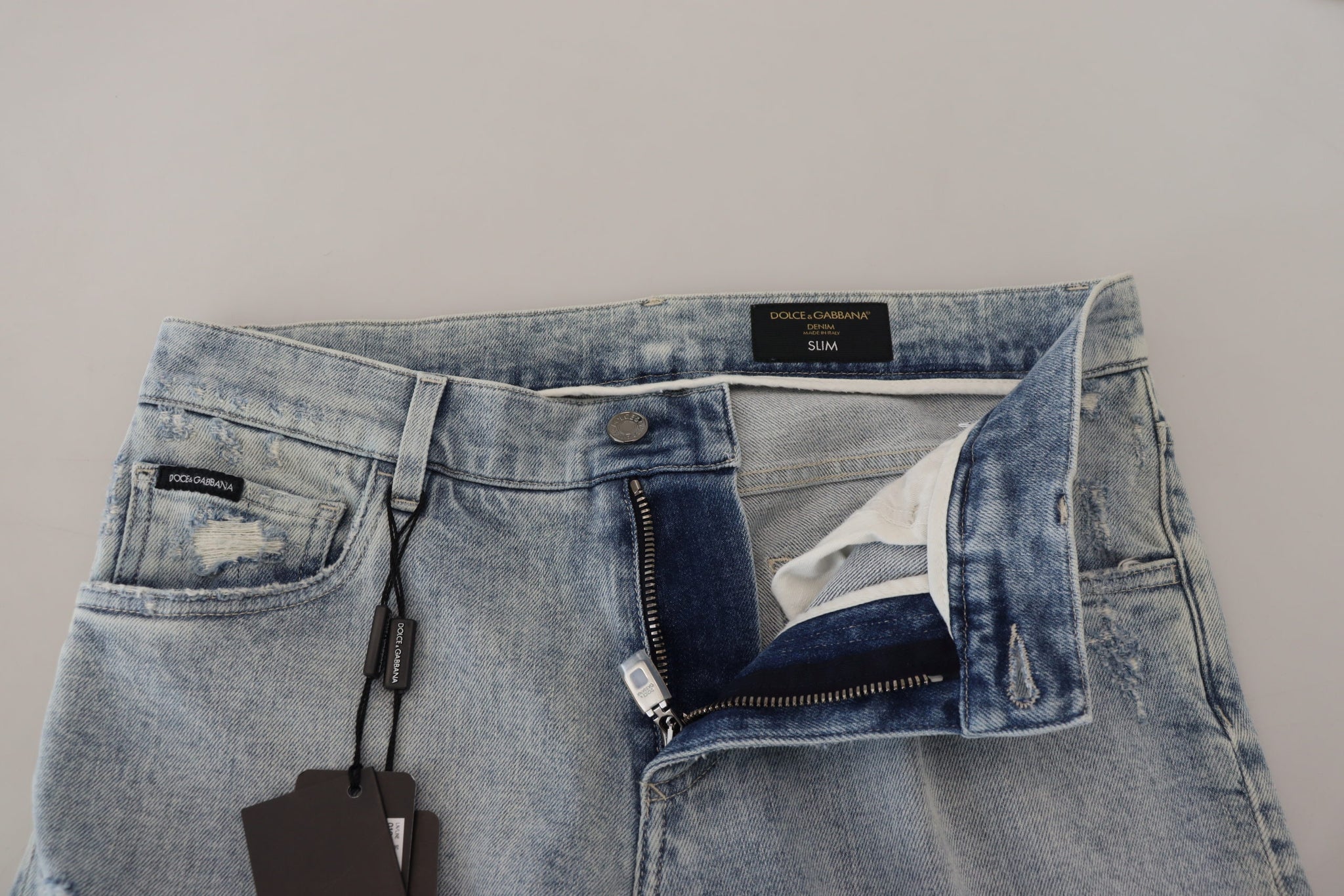 Light Blue Cotton Slim Fit Denim Jeans