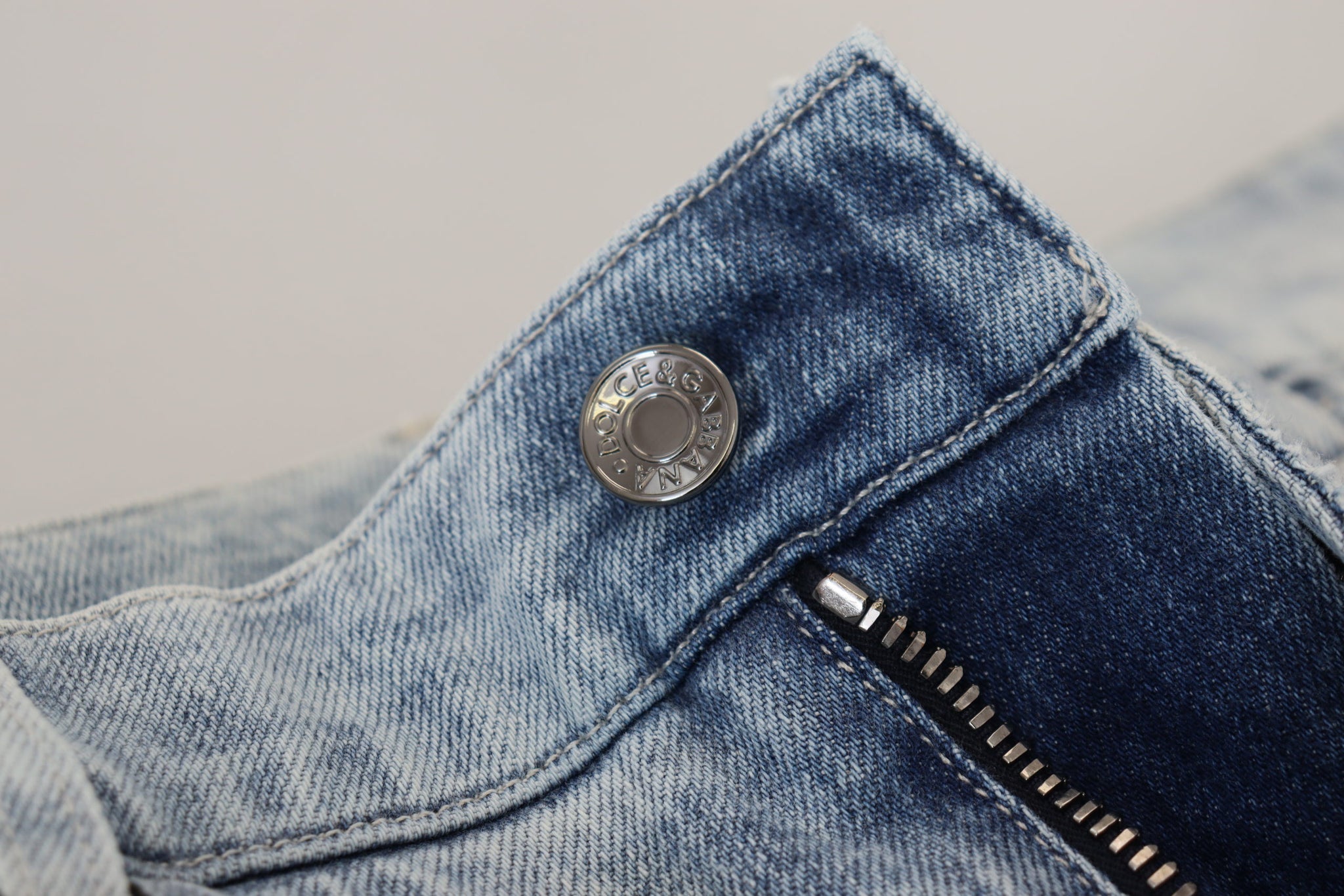 Light Blue Cotton Slim Fit Denim Jeans