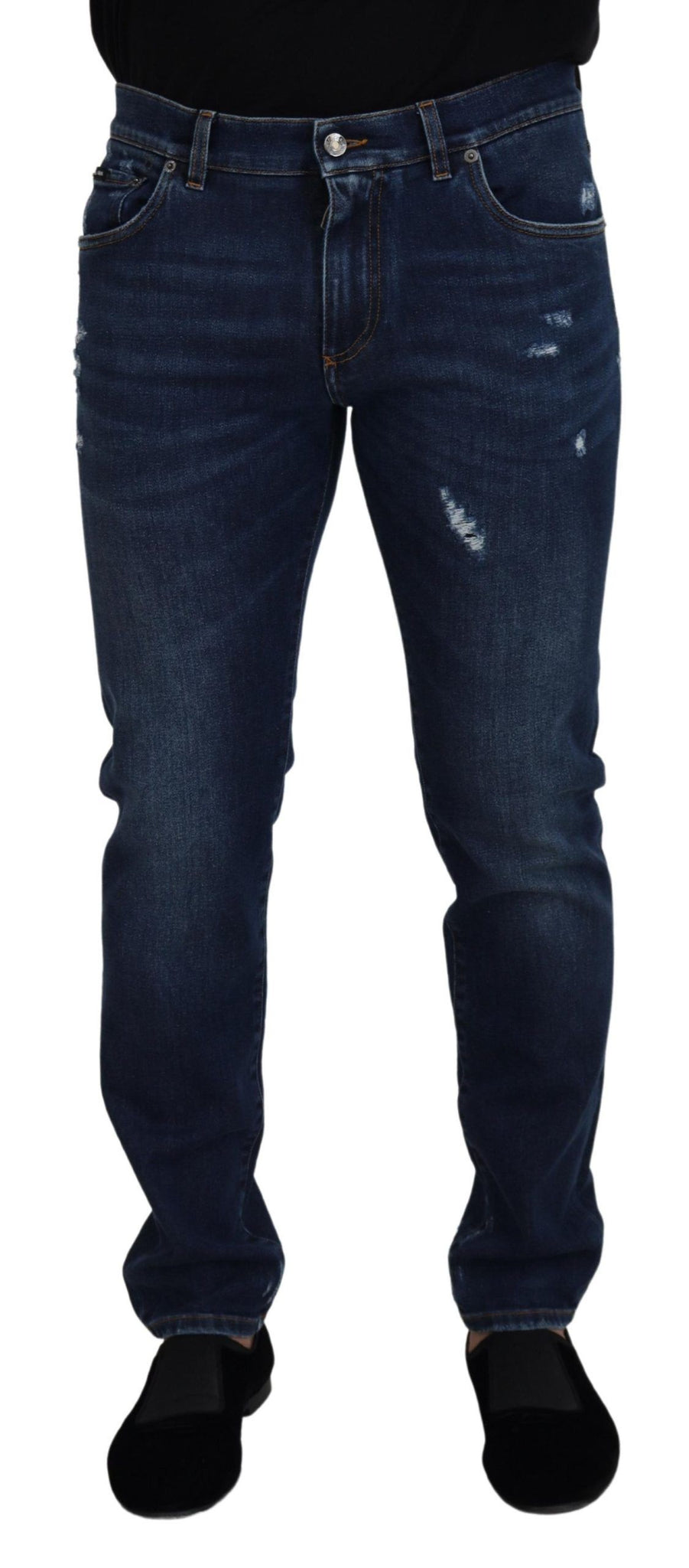 Blue Wash Cotton Stretch Slim Denim Jeans
