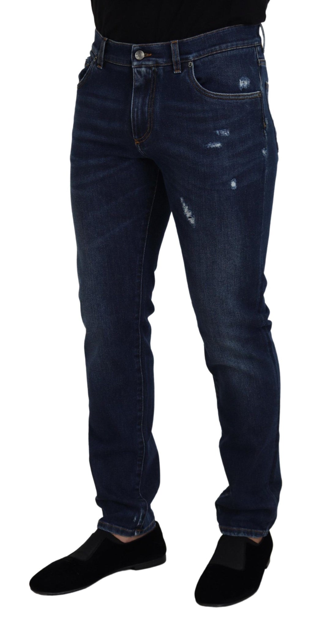Blue Wash Cotton Stretch Slim Denim Jeans