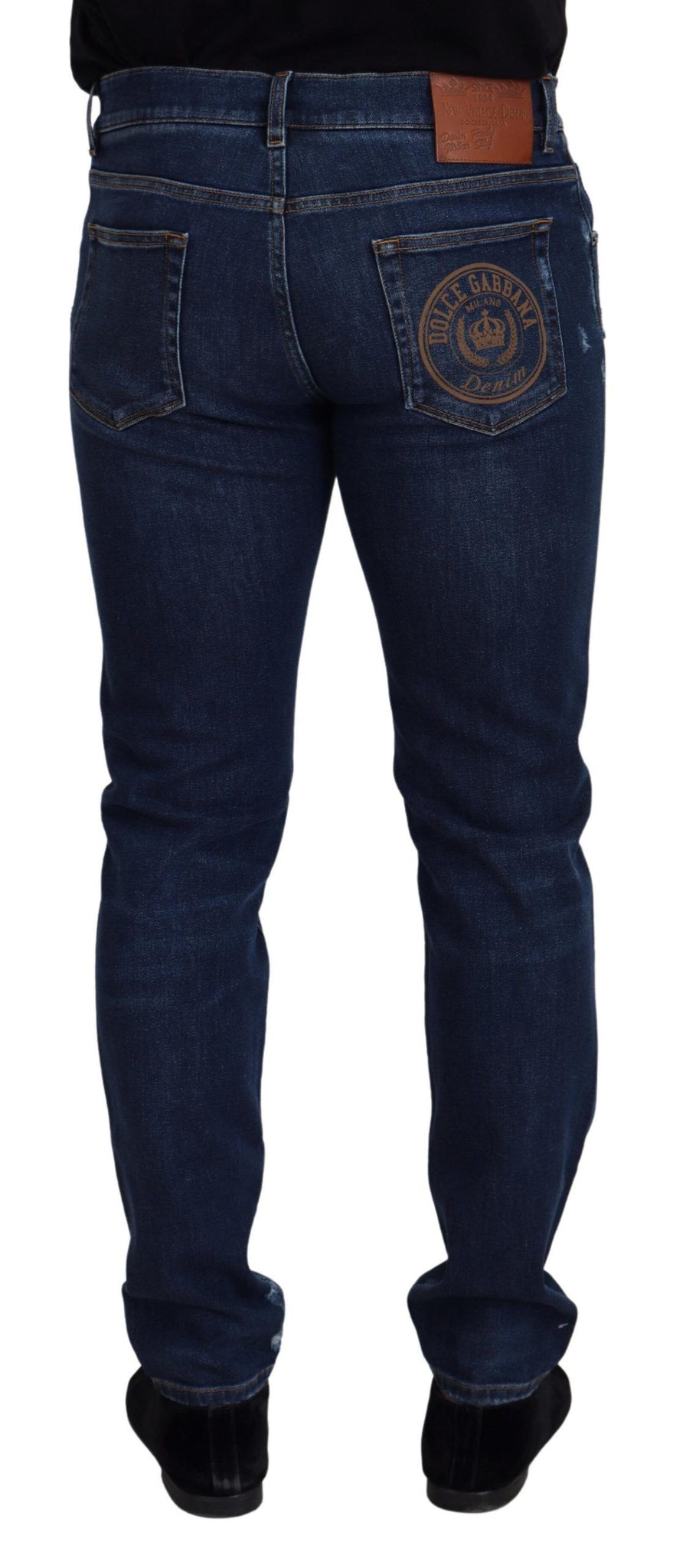 Blue Wash Cotton Stretch Slim Denim Jeans