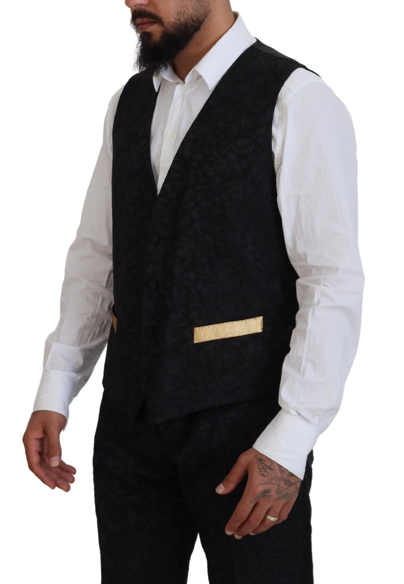 Black Gold Fantasy Tuxedo Slim Fit Suit