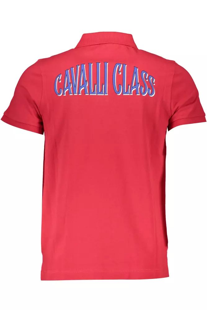 Cavalli Class Pink Cotton Polo Shirt